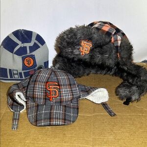 San Francisco Giants Hat Collection: R2-D2 beanie hat, SGA Plaid Two Flaps Down